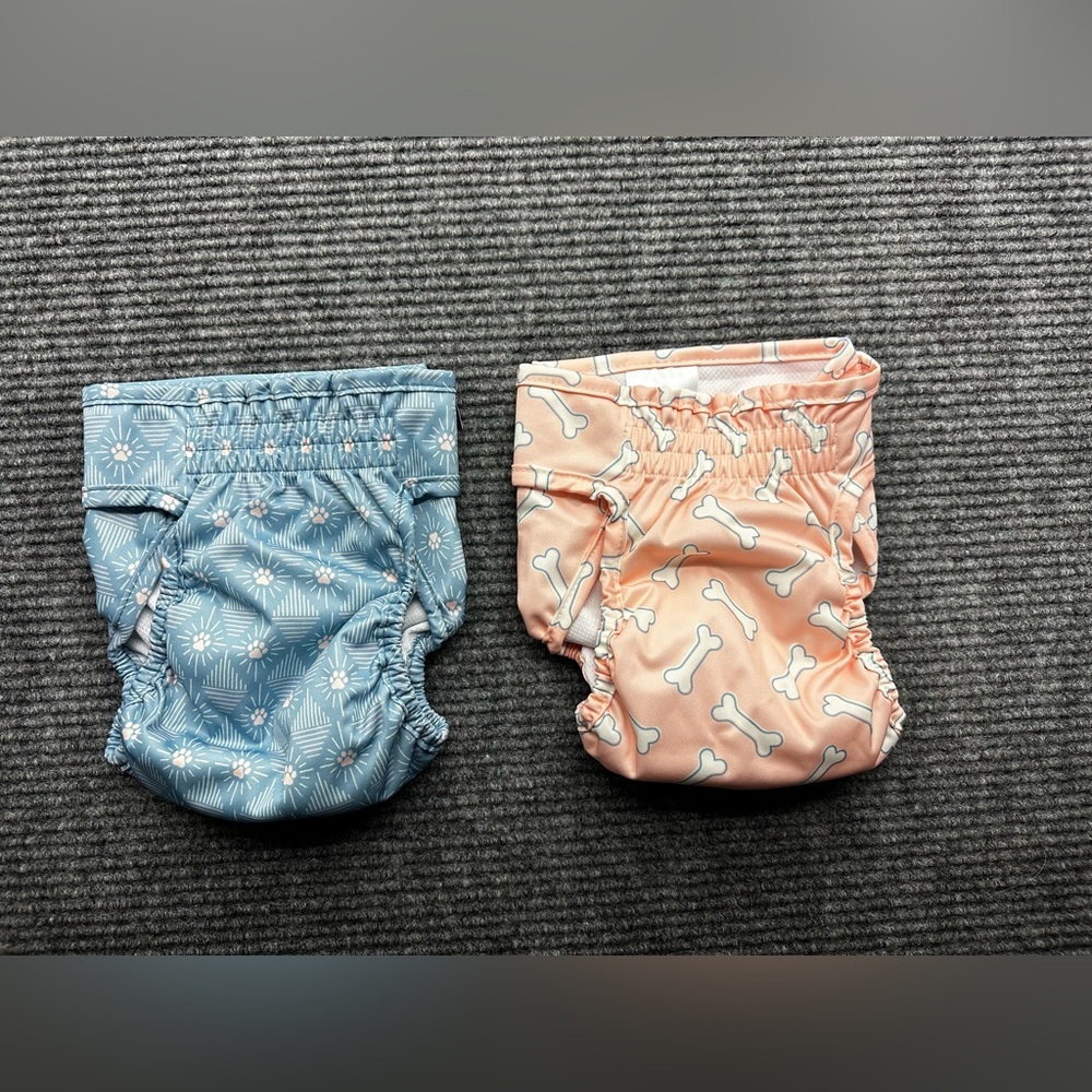 Lot Of 2 Top Paw Blue And Orange Washable Dog Diaper Medium Unisex